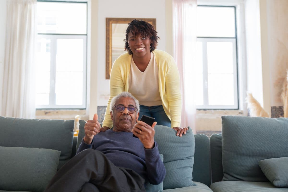 Caregiver offering calm, everyday non medical support at home