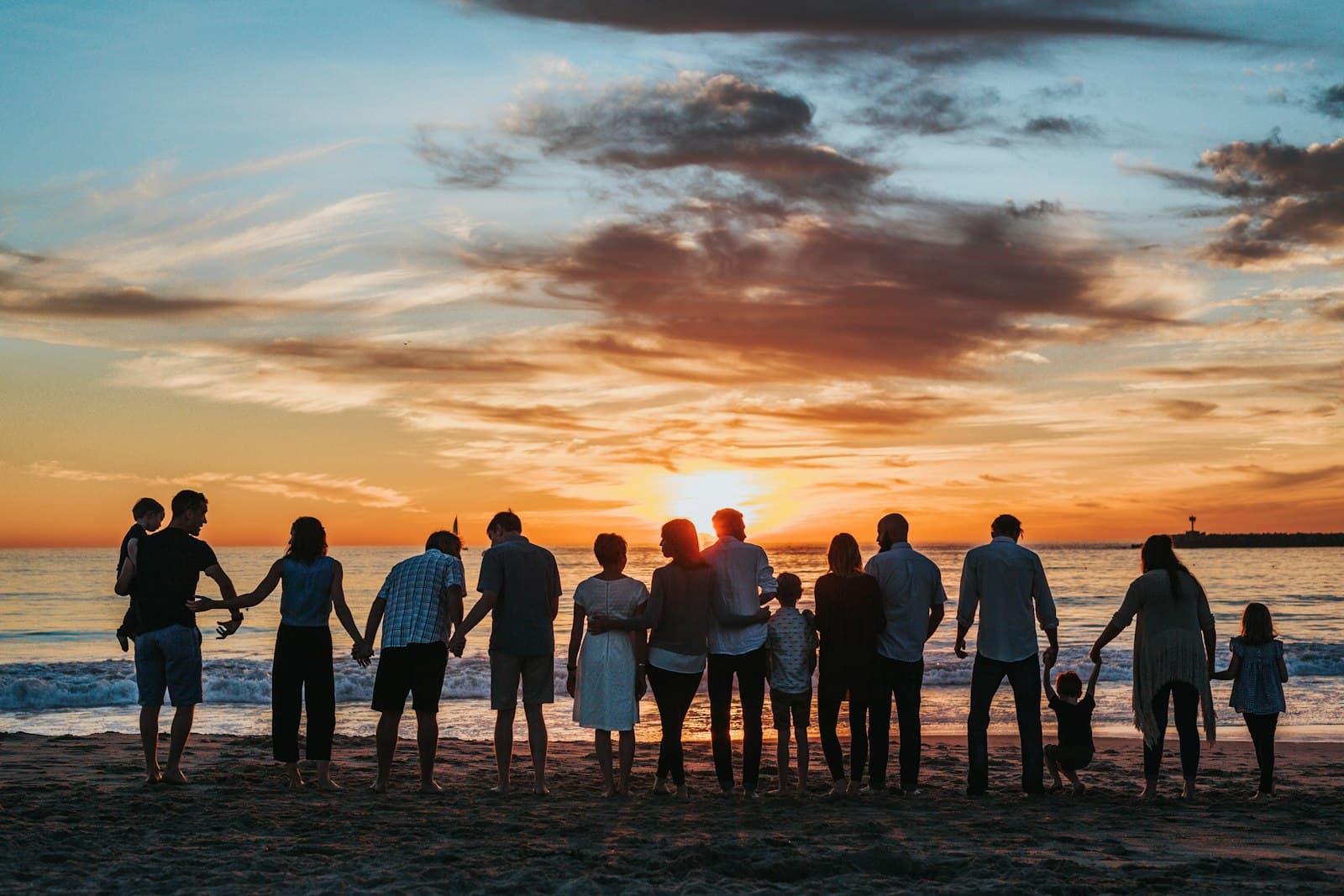 Family members spending calm, supportive time together at home